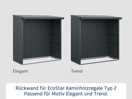Rückwand EcoStar-Kaminholzregale Typ 2 anthrazit