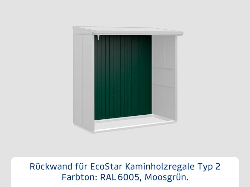 Rückwand EcoStar-Kaminholzregale Typ 2 grün