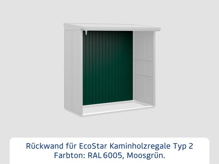 Rückwand EcoStar-Kaminholzregale Typ 2 grün