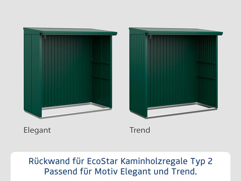 Rückwand EcoStar-Kaminholzregale Typ 2 grün