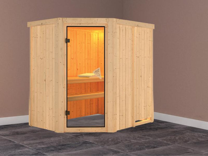 Saja - Karibu Sauna Plug & Play ohne Ofen - ohne Dachkranz -