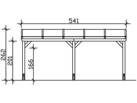 Skan Holz Anlehncarport Vogtland naturbelassen