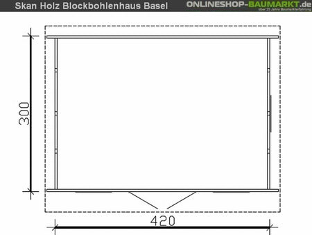 Skan Holz Blockbohlenhaus Basel 1 45plus, 420 x 300 cm