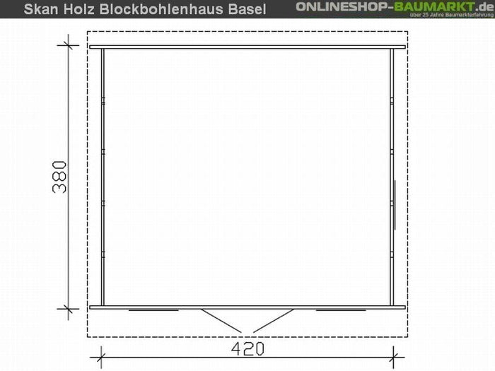Skan Holz Blockbohlenhaus Basel 2 45plus, 420 x 380 cm