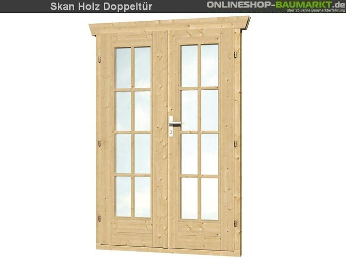 Skan Holz Blockbohlenhaus Breda in schiefergrau, 380 x 300 cm