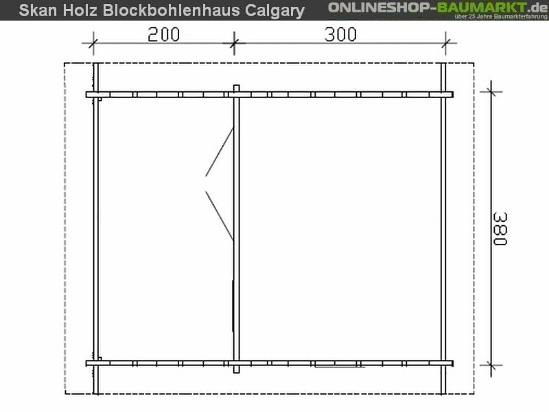 Skan Holz Blockbohlenhaus Calgary 70plus, 380 x 300 cm