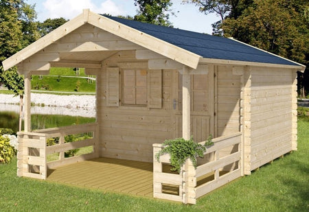 Skan Holz Blockbohlenhaus Como Größe 2, 300 x 250 cm