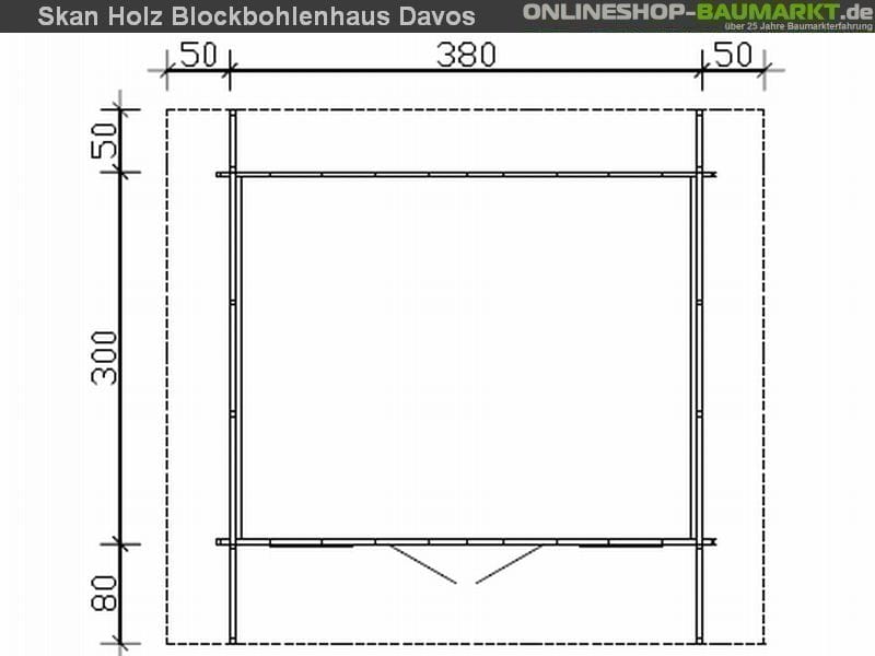 Skan Holz Blockbohlenhaus Davos Größe 1, 380 x 300 cm