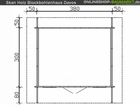 Skan Holz Blockbohlenhaus Davos Größe 1, 380 x 300 cm