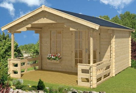 Skan Holz Blockbohlenhaus Langesund Größe 1, 340 x 250 cm