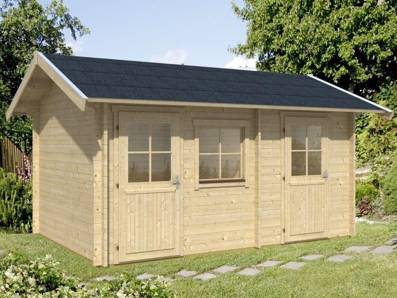 Skan Holz Blockbohlenhaus Lausanna 45plus mit zweiter Dachschalung