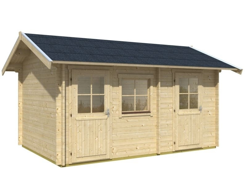 Skan Holz Blockbohlenhaus Lausanna 45plus mit zweiter Dachschalung