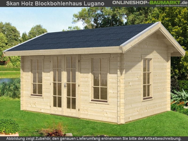Skan Holz Blockbohlenhaus Lugano 2 45plus, 420 x 380 cm