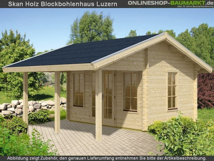 Skan Holz Blockbohlenhaus Luzern 45plus, 380 x 300 cm