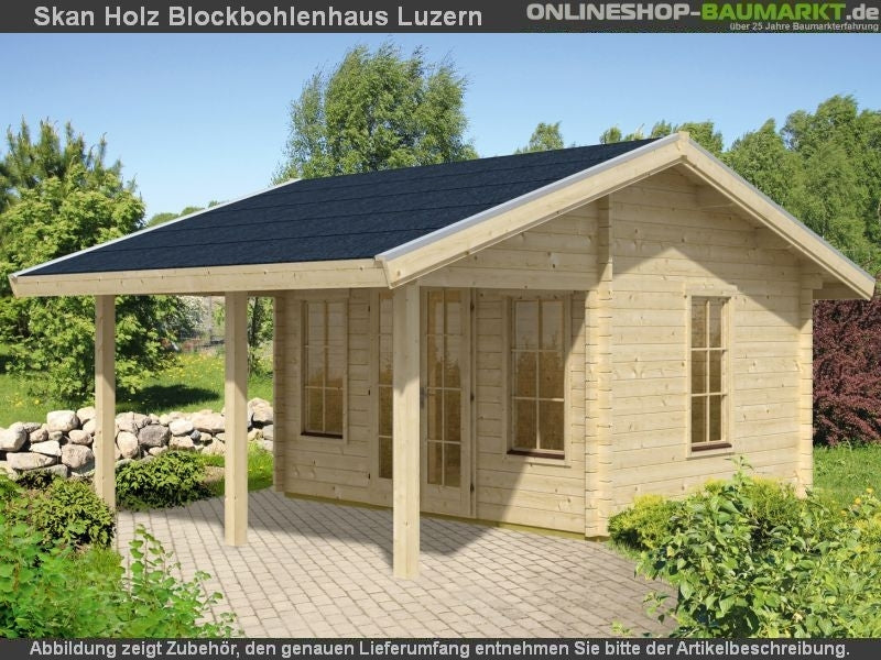 Skan Holz Blockbohlenhaus Luzern 45plus, 380 x 300 cm