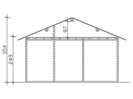Skan Holz Blockbohlenhaus Ontario, Dach dämmbar für Dachziegel, 70plus, 600 x 500 cm