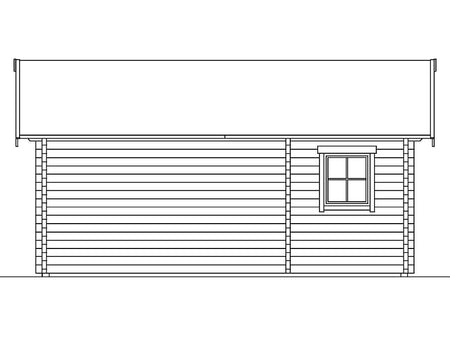 Skan Holz Blockbohlenhaus Ontario, Dach dämmbar für Dachschindeln, 70plus, 600 x 500 cm