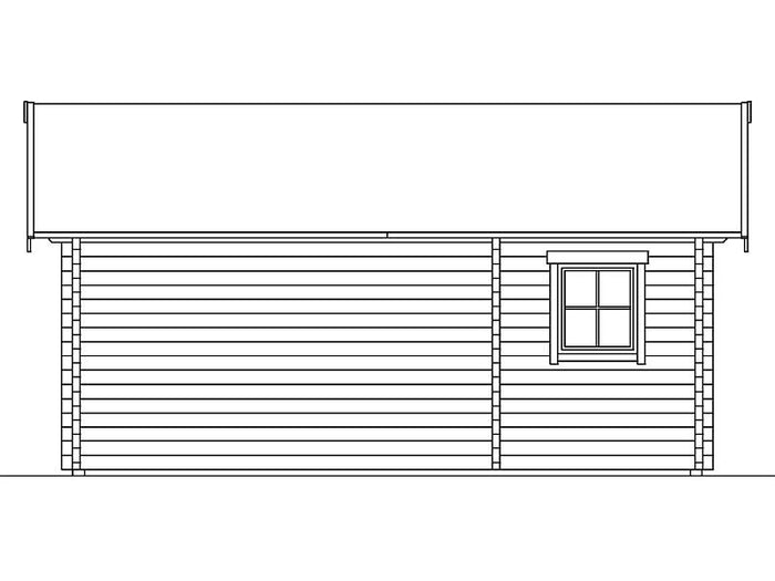 Skan Holz Blockbohlenhaus Ontario, Dach dämmbar für Dachschindeln, 70plus, 600 x 500 cm