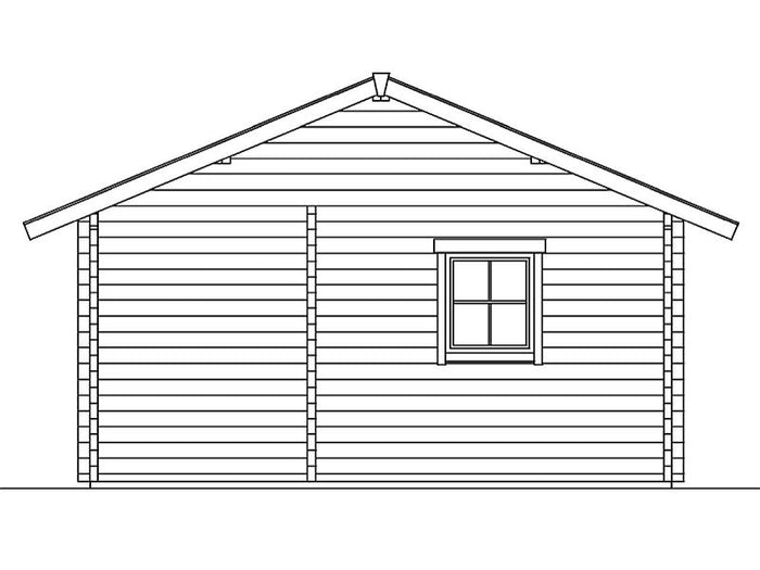 Skan Holz Blockbohlenhaus Ontario, Dach dämmbar für Dachschindeln, 70plus, 600 x 500 cm