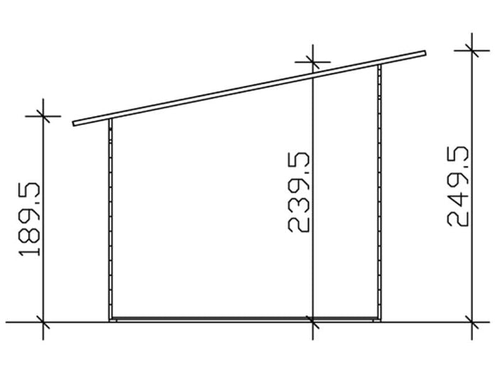 Skan Holz Blockbohlenhaus Ostende 1 in schiefergrau , 350 x 250 cm