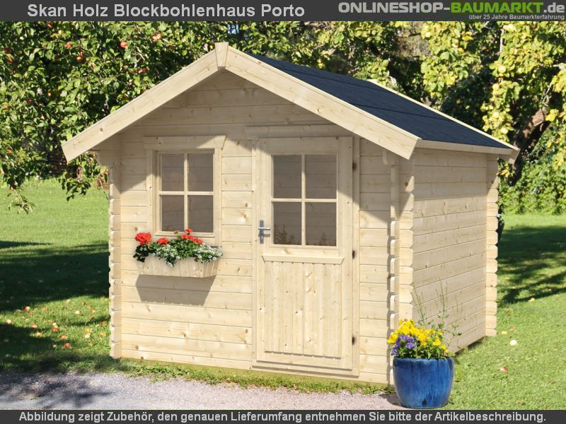 Skan Holz Blockbohlenhaus Porto Größe 2 250 x 250 cm