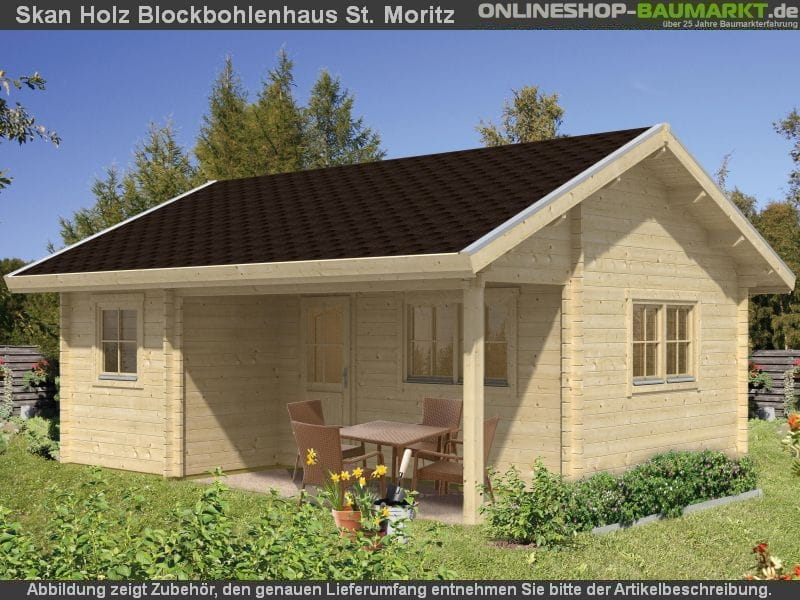 Skan Holz Blockbohlenhaus St. Moritz 45plus, 600 x 500 cm
