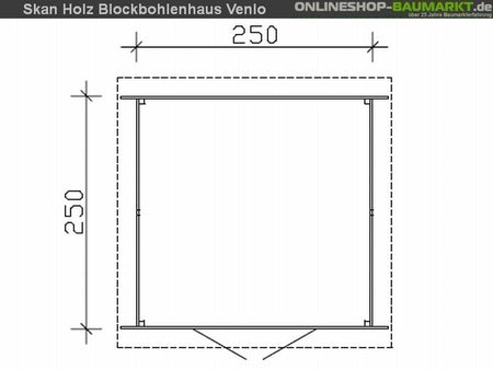 Skan Holz Blockbohlenhaus Venlo Größe 1, 250 x 250 cm