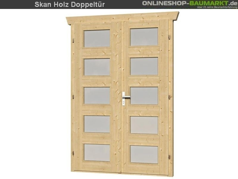 Skan Holz Blockbohlenhaus Venlo Größe 3 mit Abstellraum, 380 x 250 cm