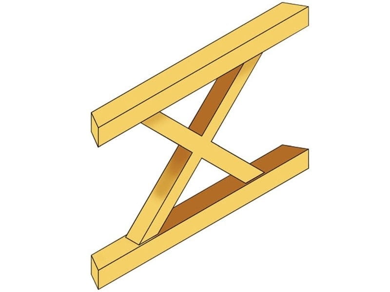 Skan Holz Brüstung für Pavillons  120 cm Andreaskreuz in eiche hell