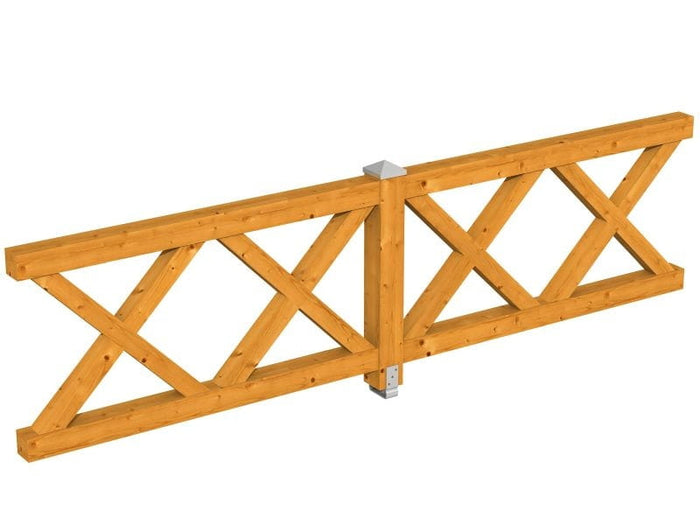 Skan Holz Brüstung für Pavillons 335 cm Andreaskreuz in eiche hell