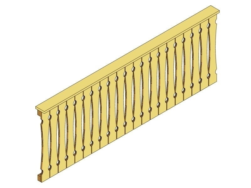 Skan Holz Brüstung in weiß für Pavillon 270 cm Balkonschalung
