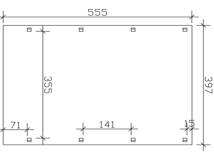 Skan Holz Carport Friesland Caravan 397 x 555 x 371 cm
