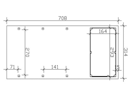 Skan Holz Carport Friesland Set 2 314 x 708 cm