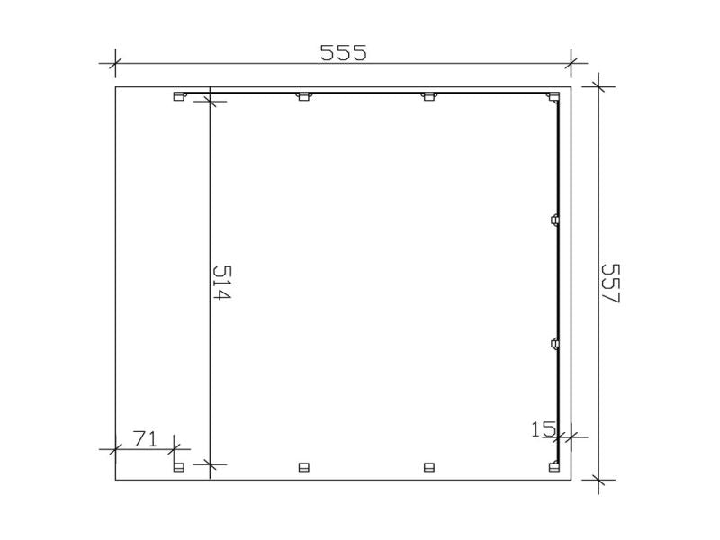 Skan Holz Carport Friesland Set 3 557 x 555 cm