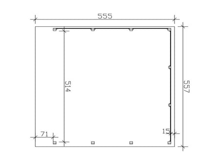 Skan Holz Carport Friesland Set 3 557 x 555 cm