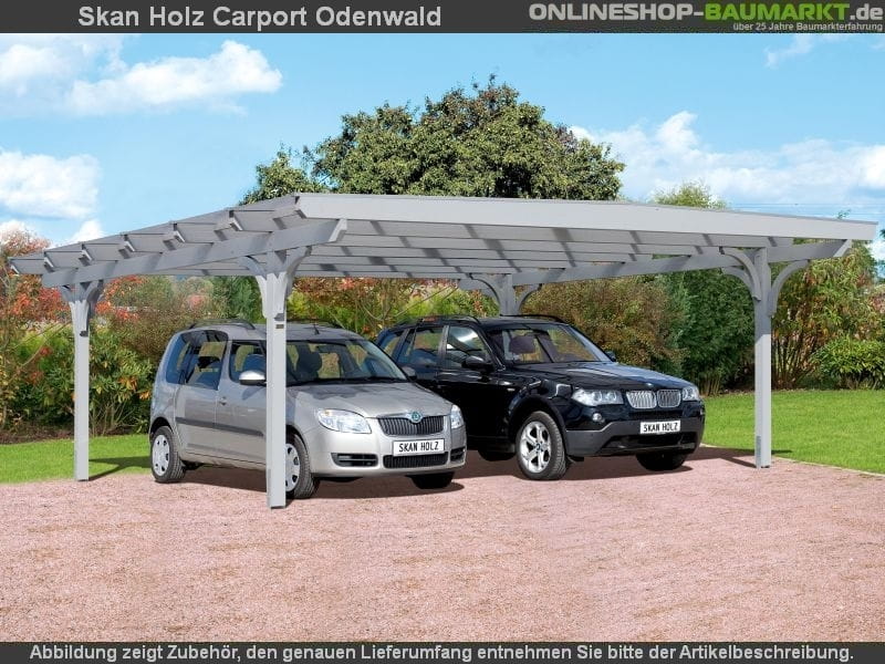 Skan Holz Carport Odenwald 640 x 648 cm Leimholz