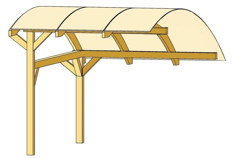 Skan Holz Carport Schwaben Stellplatzerweiterung Leimholz