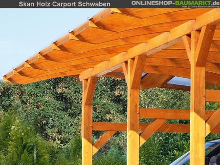 Skan Holz Carport Schwaben Stellplatzerweiterung Leimholz