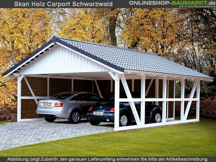 Skan Holz Carport Schwarzwald 684 x 772 cm mit Rückwand