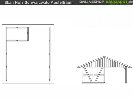 Skan Holz Carport Schwarzwald 684 x 772 cm mit Abstellraum