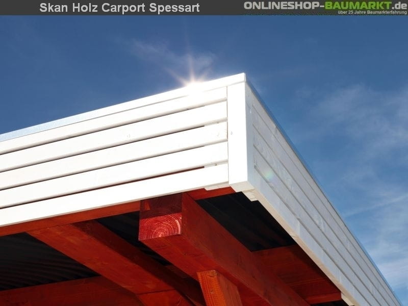 Skan Holz Carport Spessart 355 x 846 cm Leimholz mit Abstellraum