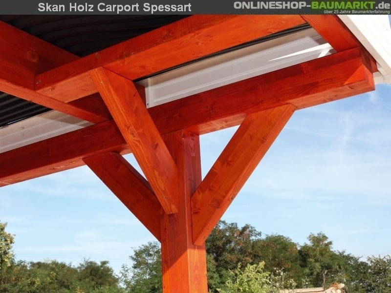 Skan Holz Carport Spessart 611 x 846 cm Leimholz mit Abstellraum