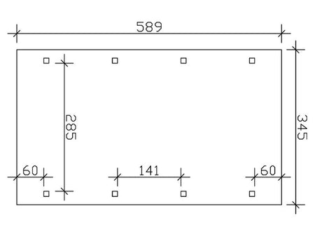 Skan Holz Carport Spreewald 345 x 589 cm mit schwarzer Blende