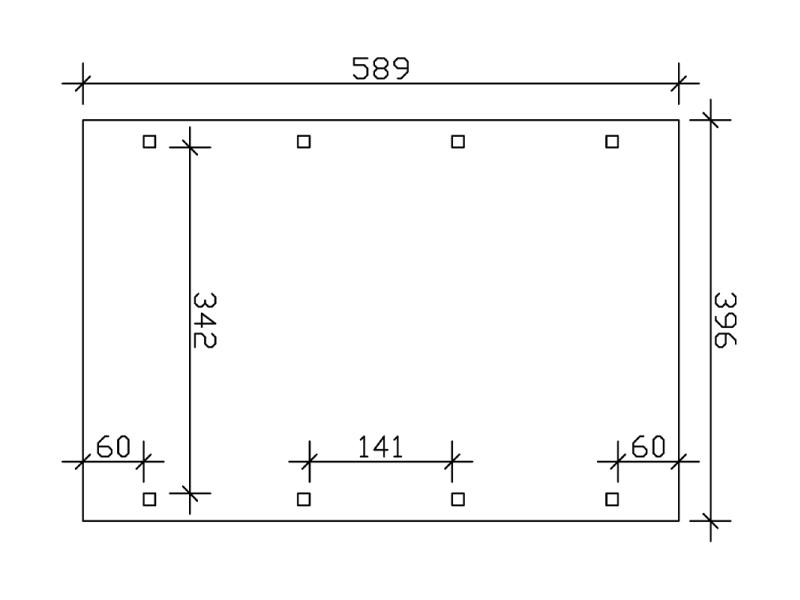 Skan Holz Carport Spreewald 396 x 589 cm mit roter Blende