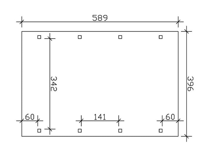 Skan Holz Carport Spreewald 396 x 589 cm mit roter Blende