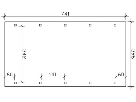Skan Holz Carport Spreewald 396 x 741 cm mit roter Blende