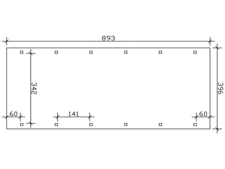 Skan Holz Carport Spreewald 396 x 893 cm mit roter Blende