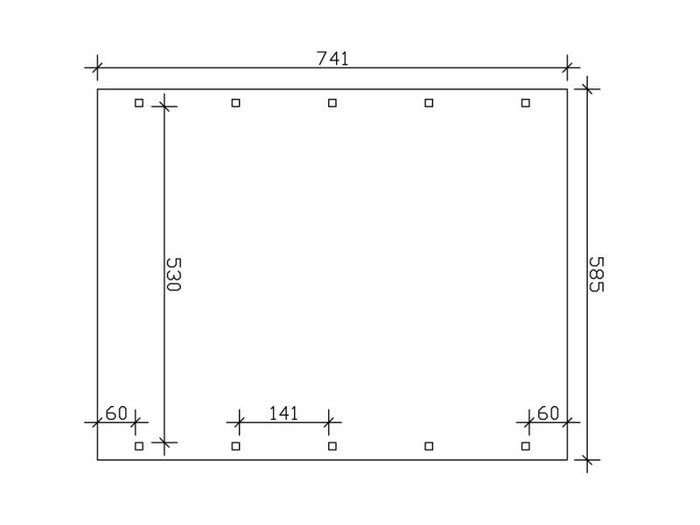 Skan Holz Carport Spreewald 585 x 741 cm mit schwarzer Blende