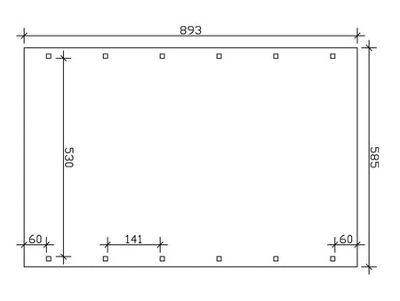 Skan Holz Carport Spreewald 585 x 893 cm mit schwarzer Blende