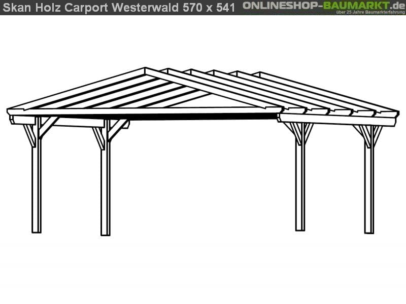 Skan Holz Carport Westerwald 570 x 541 cm Leimholz